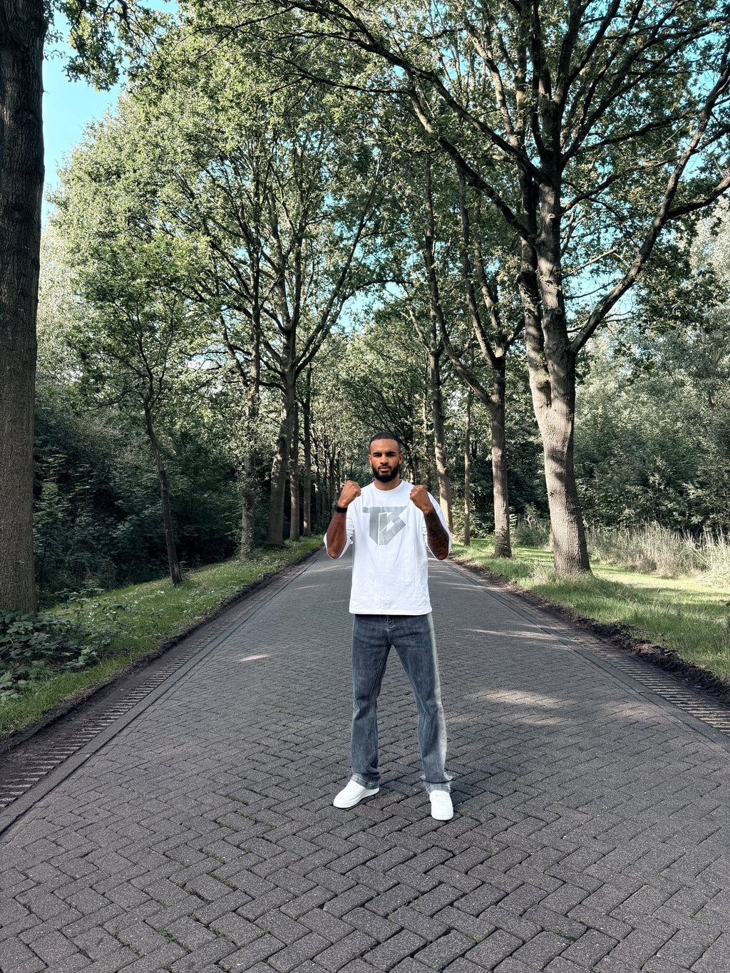 TB Oversized T-shirt White/Grey